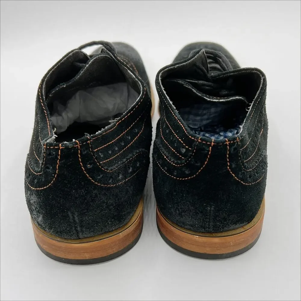 Steve Madden Wakken Suede Lace Up Dress Oxford Shoe Size 11.5 Black